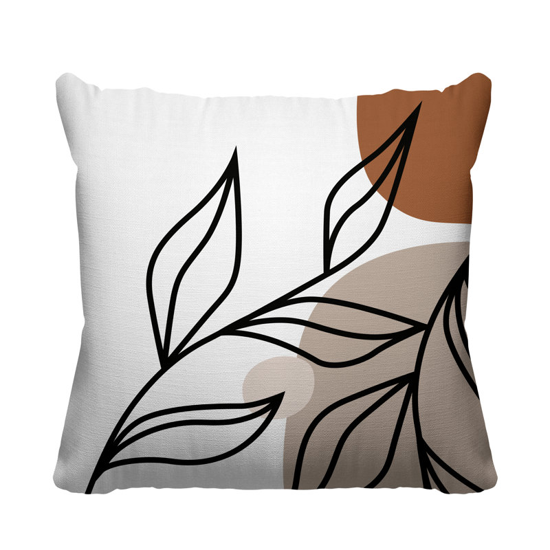 Housse de coussin d'intérieur Mia Mid-Century Leaf, 16 po x 1 po