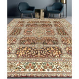 Hand Knotted Wool Oriental Area Rug in Plum And Ivory