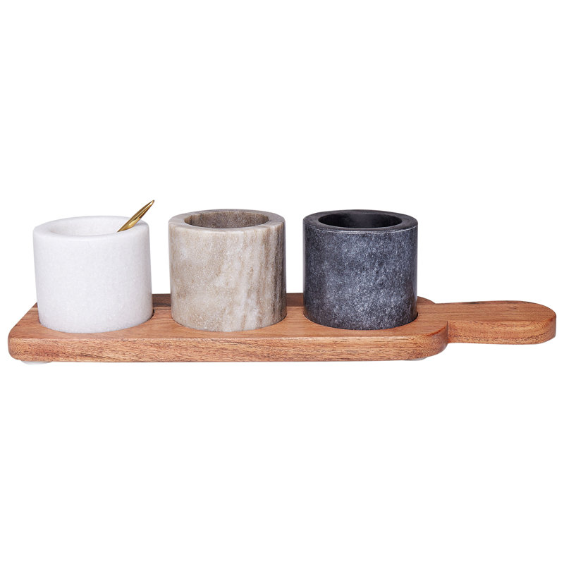 Brayden Studio Bonhomme Marble Divided Serving Dish