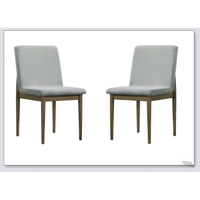 Ensemble de 2 chaises d'appoint rembourrées en tissu gris clair Natural Tone