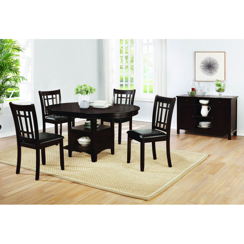 Beklabito Extendable Dining Table, Espresso, 36.25" H x 42" W x 60" L