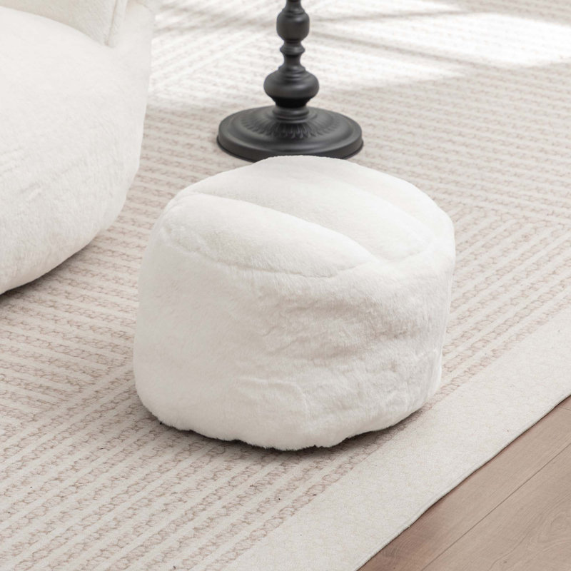 Fauteuil à billes Comfy, Blanc (avec repose-pieds)