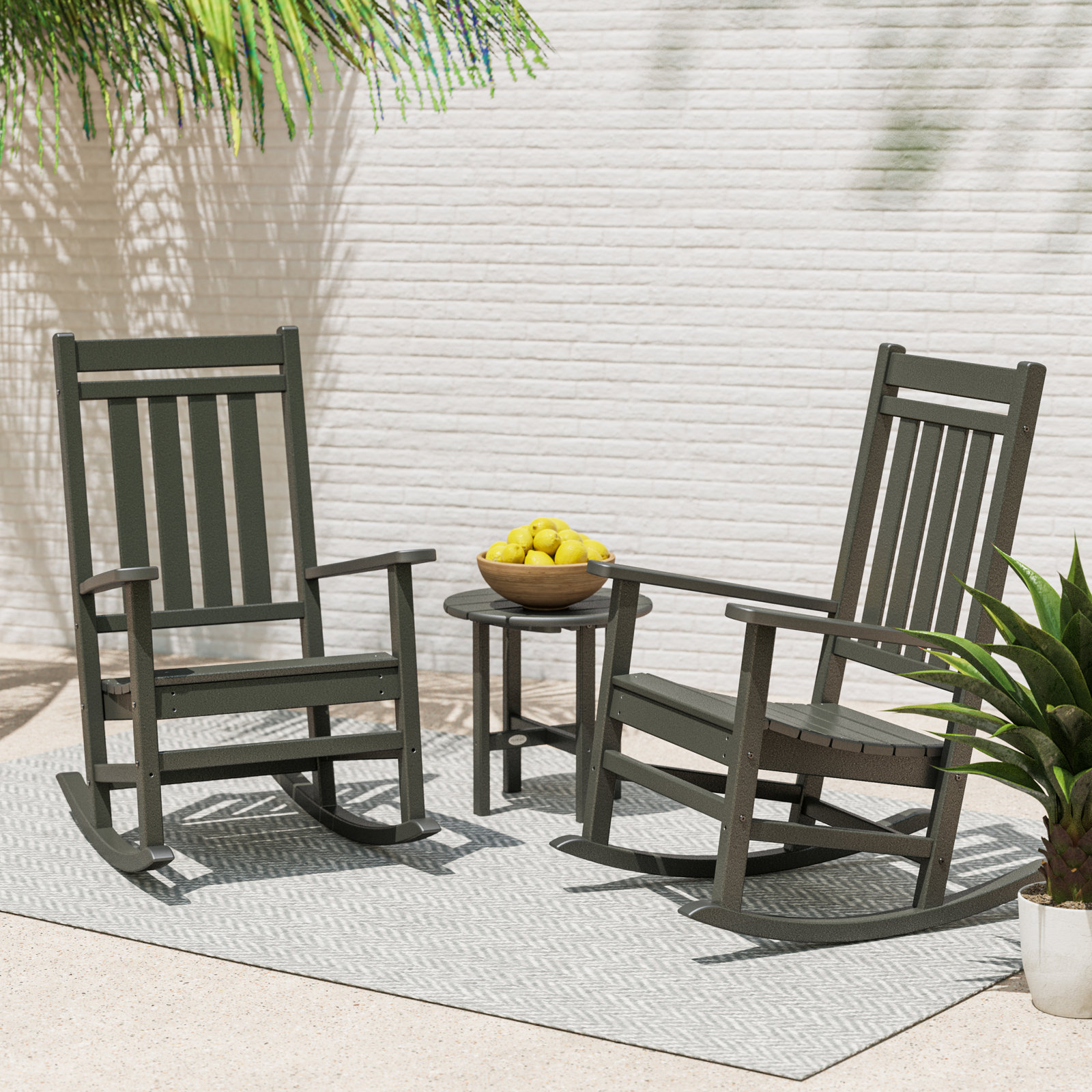 POLYWOOD 2 - Person Seating Group, Black