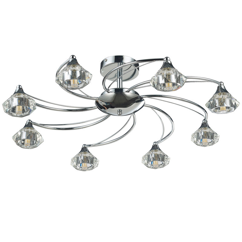 Decatur Glass Ceiling Spotlight, Polished Chrome