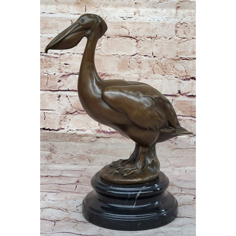 Figurine faite à la main en bronze par Milo Stork Bird
