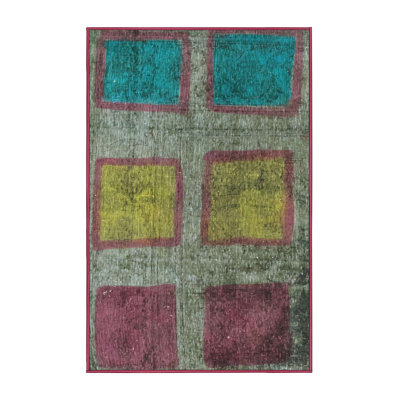 Tapis décoratif multicolore à motif abstrait