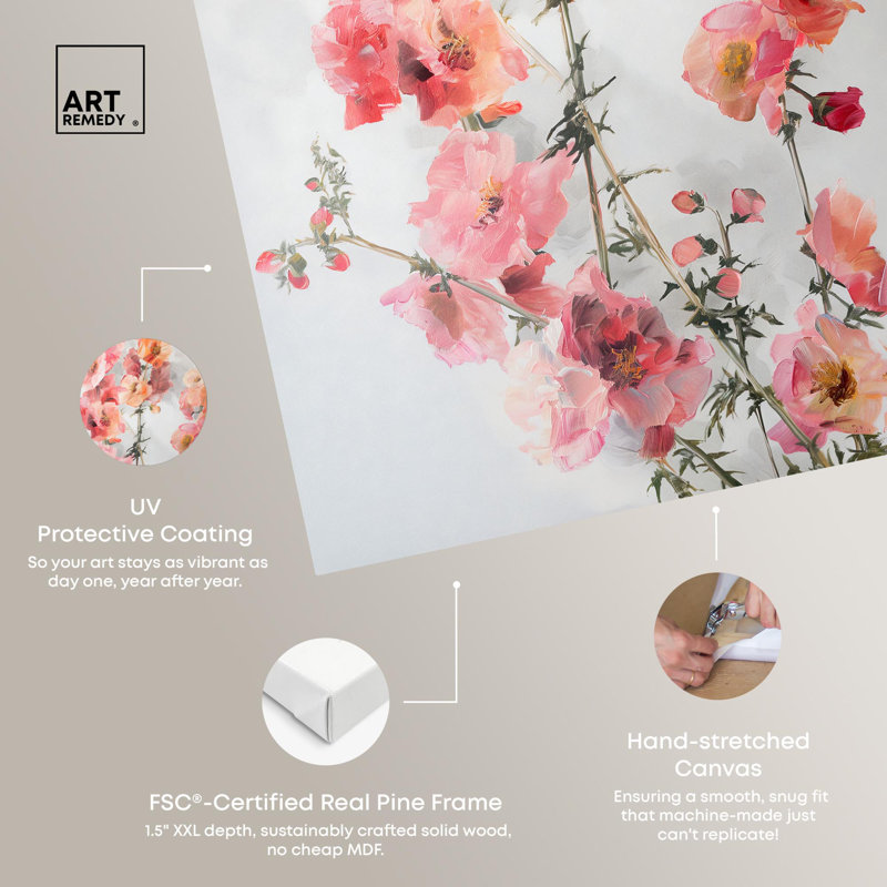 Abstract Floral Canvas Wall Art in Multicolor, 15" x 10"