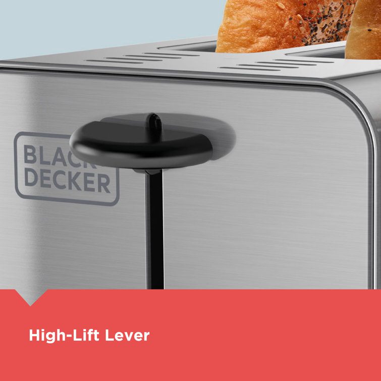 Black & Decker 2 Slice Stainless Steel Toaster 1050W - Grey