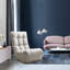 Balcony Chair - 4-Segment Adjustable Gray Metal Reclining For Living Room, Space Efficient Back