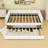Full XL PU Upholstered Daybed with LED Light Armrests and Pull-Out Twin Trundle