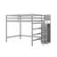 Lit mezzanine double avec garde-robe et escalier-987681279