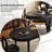 Solid Wood Oak black Dining Table-107560762