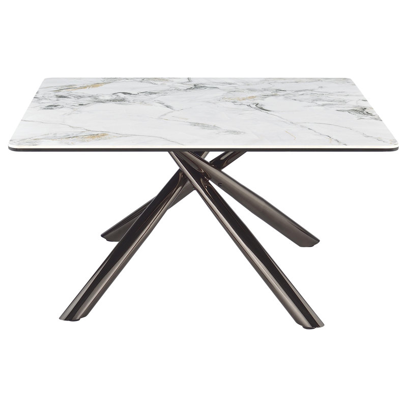 Eudora Square Sintered Stone Top Coffee Table Mirage White