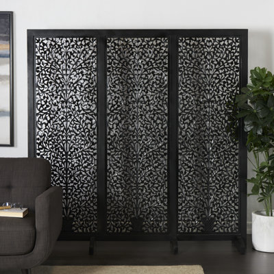 Andaiye Wooden Floral Partition Divider Screen