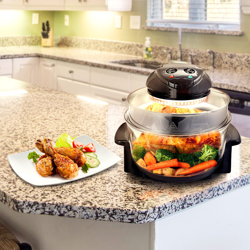 Mega Chef MCAI-850 20 Quarts Halogen Oven Air Fryer, Black