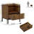 18.9’’ W Mid Century Modern Nightstand With Built-in Outlets, Glass Top & Metal Legs, Wood Bedside Table With 1 Drawer And Open Storage-765013329