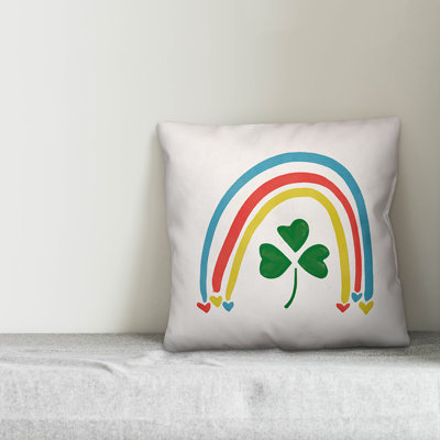Patty Rainbow Clover Throw Pillow