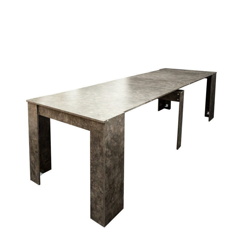 Table de salle à manger extensible, Marbre brun, H 30,71 po x l 118,50 po x P 35,43