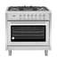 Cosmo 36 po Stellar Collection 4,4 pi³ Cuisinière à double combustible, 5 brûleurs scellés, four à convection 8 fonctions en acier inoxydable