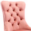 Chaise de salle à manger moderne avec revêtement en velours rose et coussin élastique double, 2 chaises de luxe, 2, rose et pieds-477917544