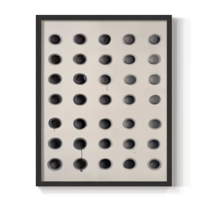Impression abstraite encadrée XLI - prête à être accrochée - fabriquée aux États-Unis, H 10 po x l 8 po, Noir