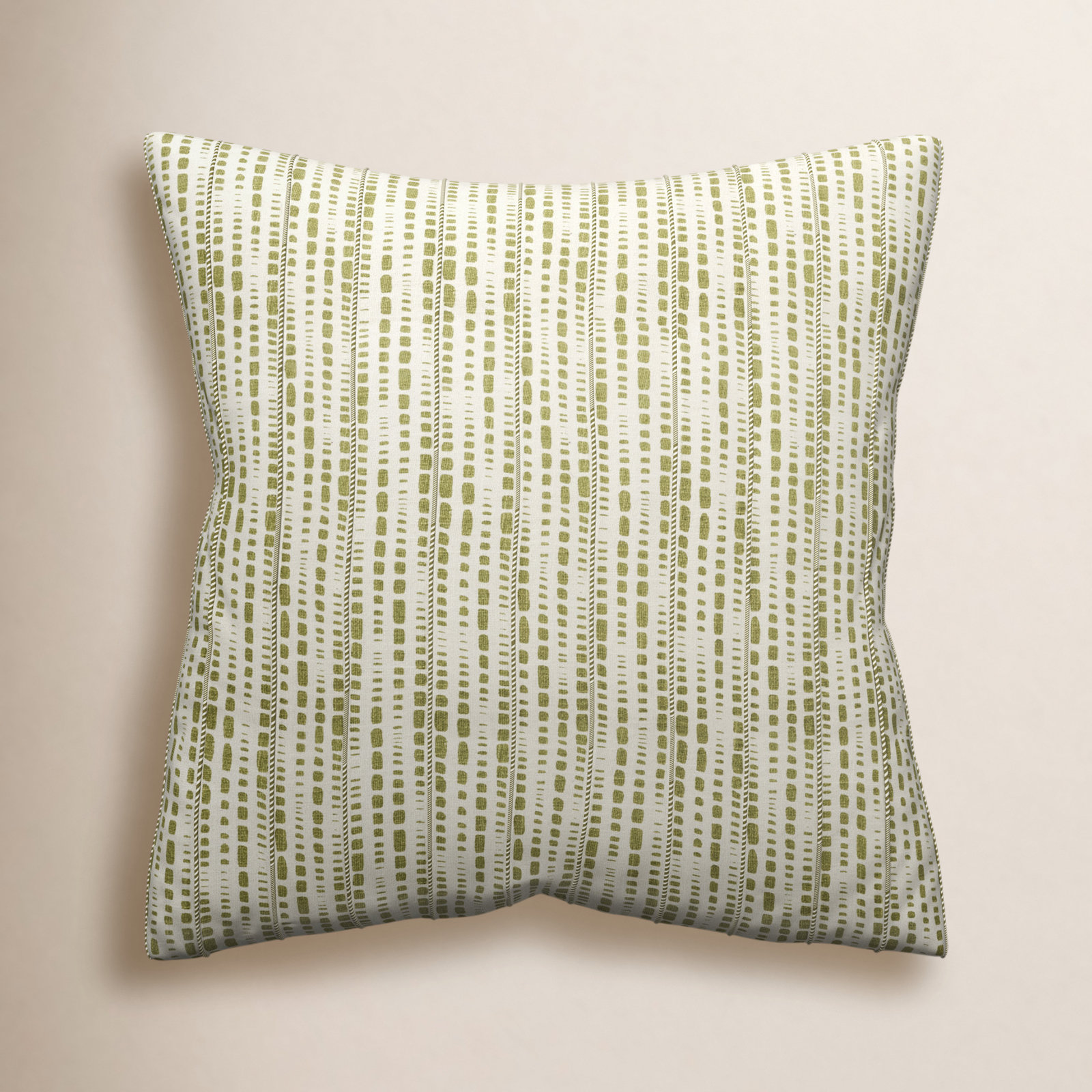 Fleurine 20" x 20" Embroidered Throw Pillow, Ivory/Green