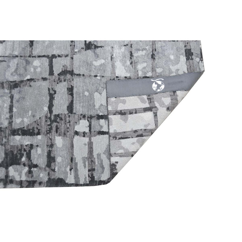 Windsom Abstract Area Rug in Sliver/Charcoal, Rectangle 6' x 9'