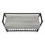 Banc d'entrée/couloir/rangement rectangulaire de 107 cm (42 po), stratifié gris, métal noir, style contemporain-416365606