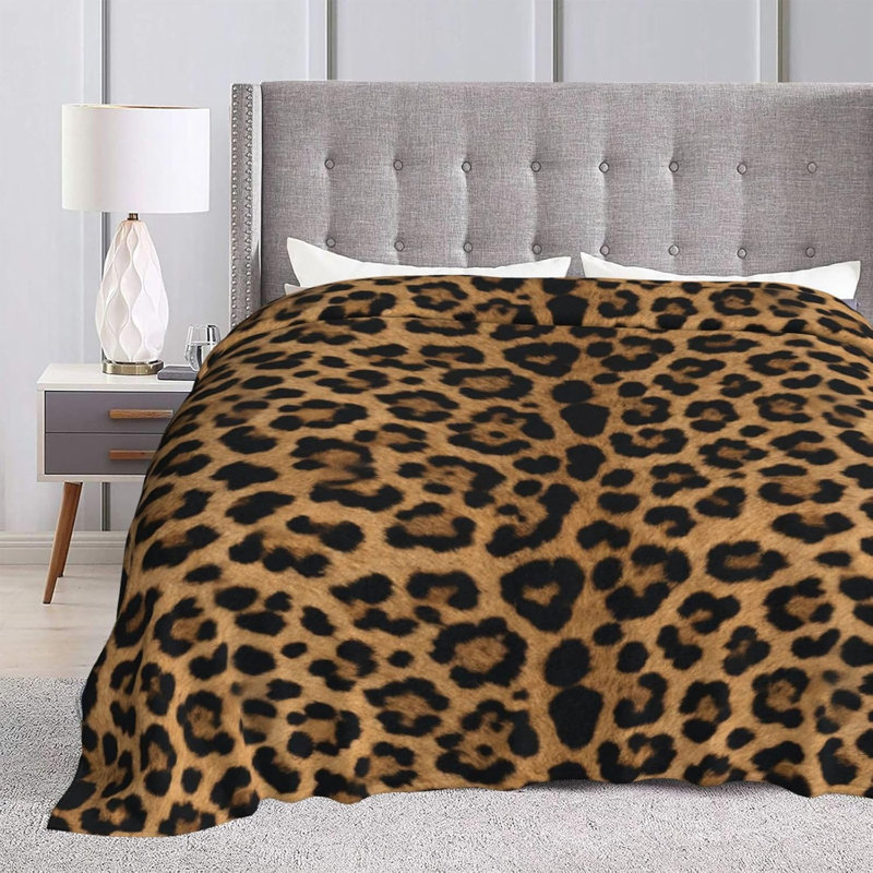 Jeté à imprimé guépard Leopard Animal, 50" L x 40" W