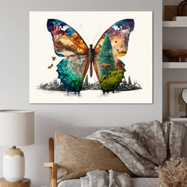 Ashlamari Gold Butterflies on Canvas by Tamiris6 Graphic Art August Grove Size: 30 H x 30 W x 1.25 D