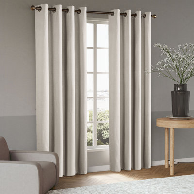 100% Blackout Linen Blend Grommet Panel Pair(2 Panels)
