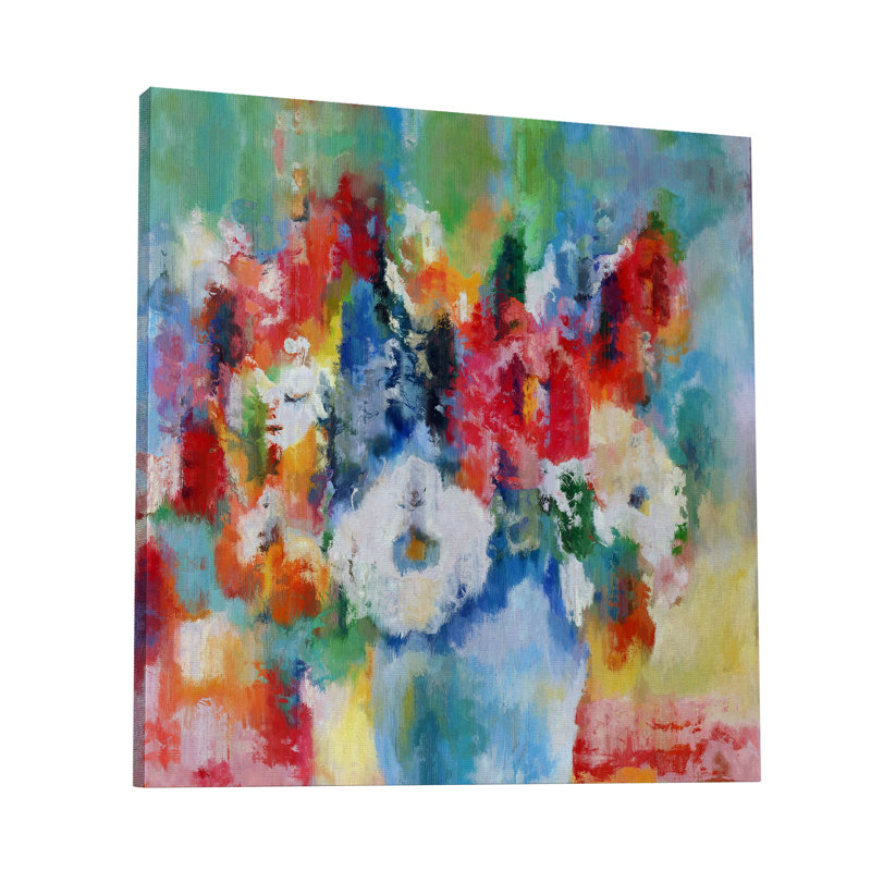 " Pop Art Hydrangia Bouquet 225 ", 8" H x 8" W x 1.5" D