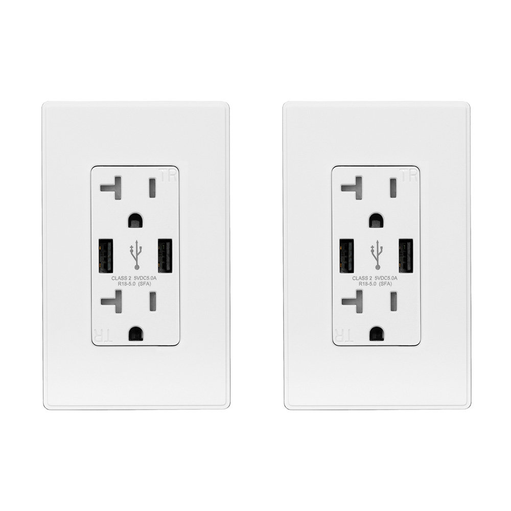 20 -Amp Standard Tamper Resistant Duplex Outlet ELEGRP Package 