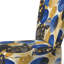 Motif abstrait avec textures bleues et dorées - chaise d'appoint contemporaine rembourrée bleue