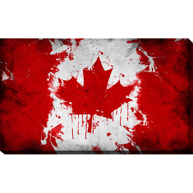 « canada flag », reproduction d’art sur toile tendue, H 18 po x l 30 po x P 1 po