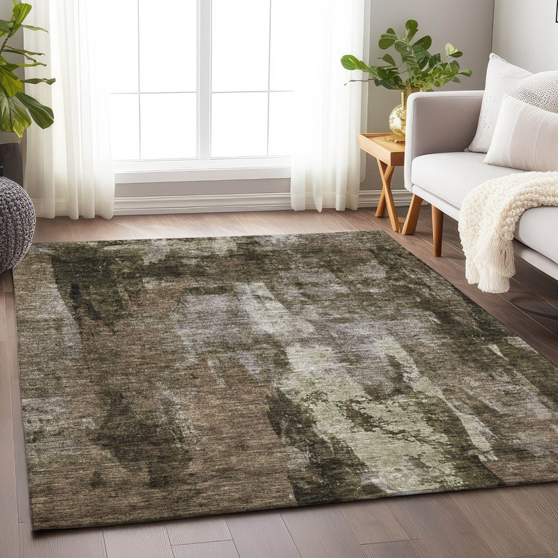 Tapis intérieur / extérieur brun Solayne , 8 pi x 10 pi
