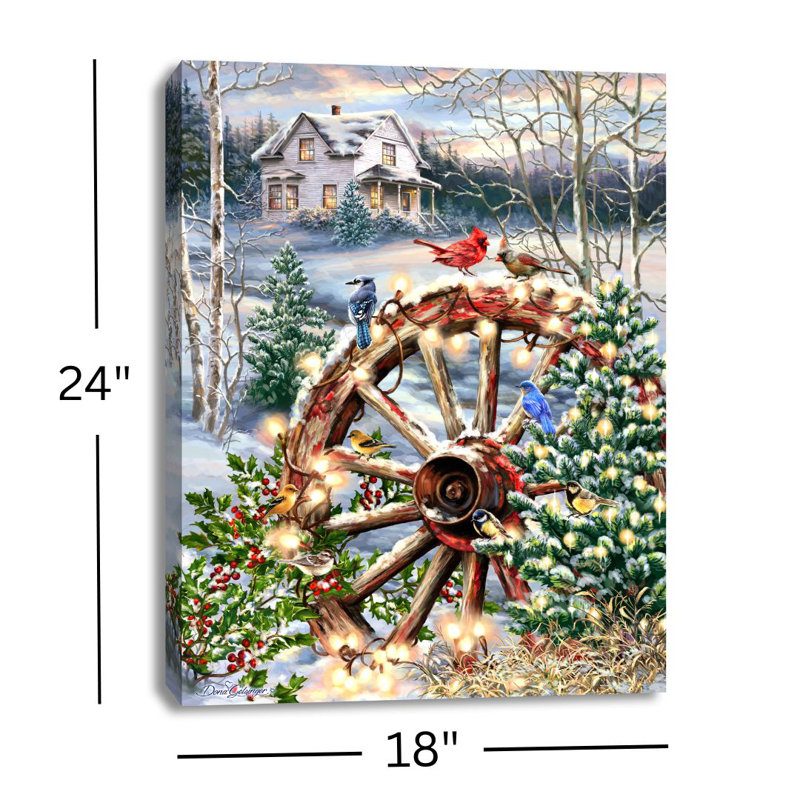Christmas in the Country 18x24 Fully Illuminated ColorChange LED Print