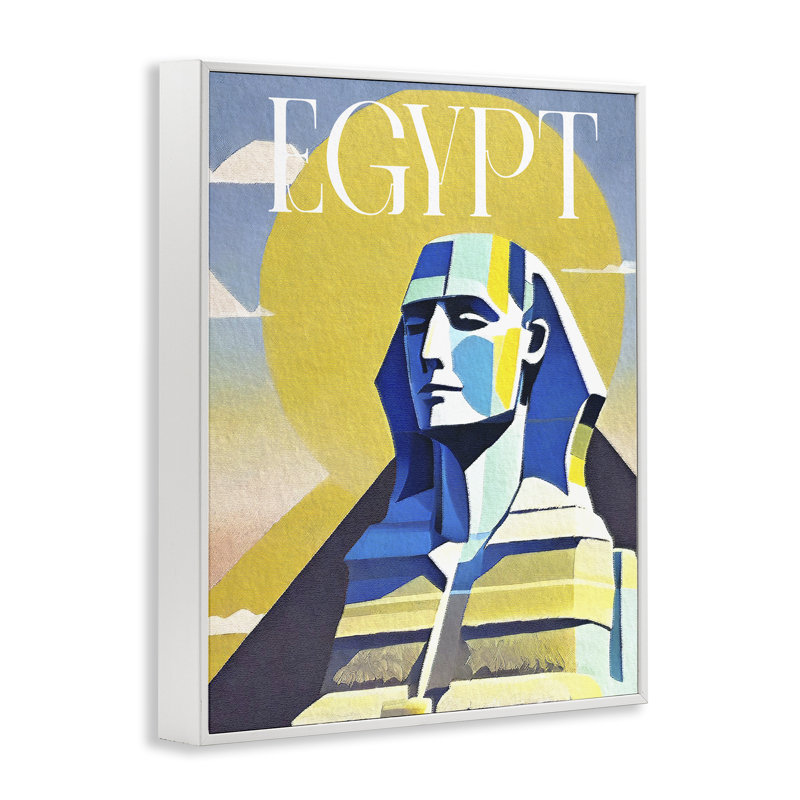 «Sphinx» par Égypte, estampe numérique encadrée par Daphne Polselli bg-852, Estampe numérique encadrée blanc bord de mer