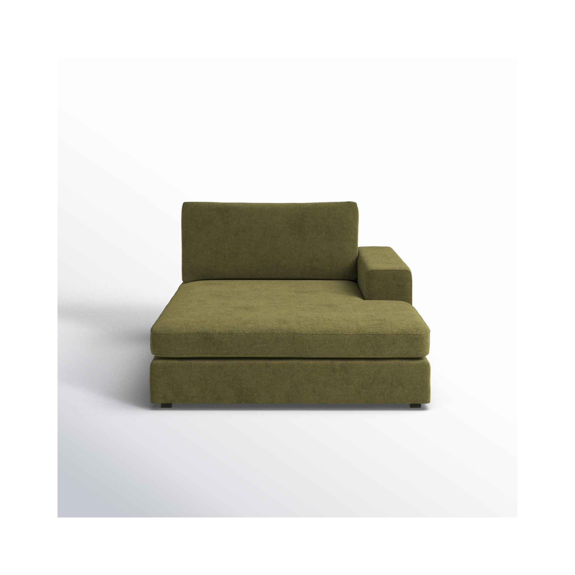 Ojai Upholstered Chaise Lounge, Olive Green, Right Hand Facing
