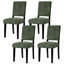 Ensemble de 4 chaises de salle à manger modernes en bois massif avec dossier en chenille vert moderne-133665830-131600108