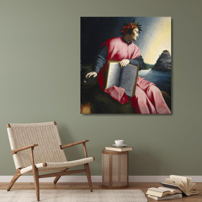 "Allegorical Portrait of Dante" by  Florentine 16Th Century - Gallery Wrap Canvas Wall Art