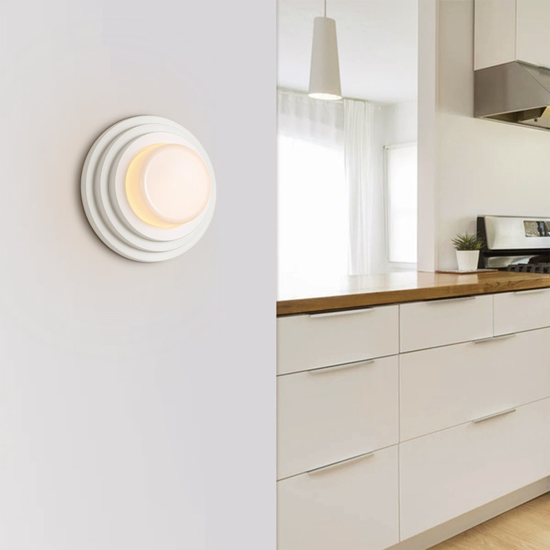 1-Light Modern Layered Round Wall/Flush Mount Light