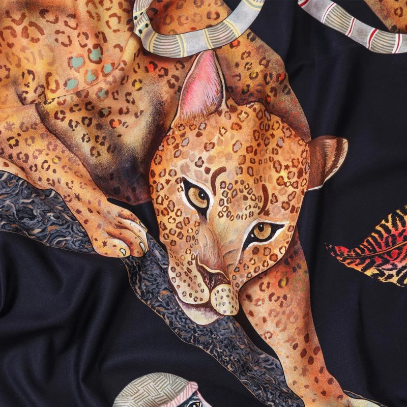 Monkey Tales Tablecloth - Cotton, 138" L, Night