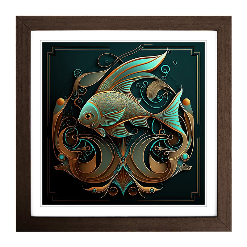 Single Picture Frame Print on Wood, Walnut