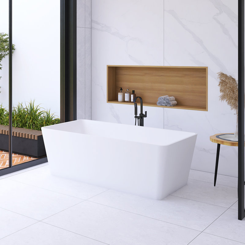 66.9'' x 31.5'' Freestanding Soaking Solid Surface Bathtub