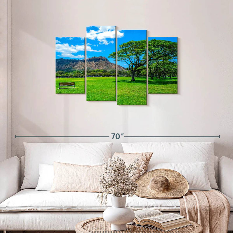 Sireci Diamond Head From Waikiki Park, 27" H x 43" W