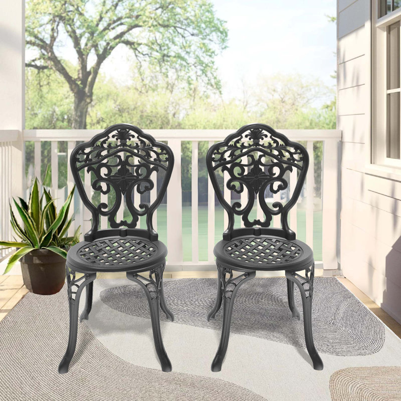 Aluminum Patio Dining Chairs Set of 2