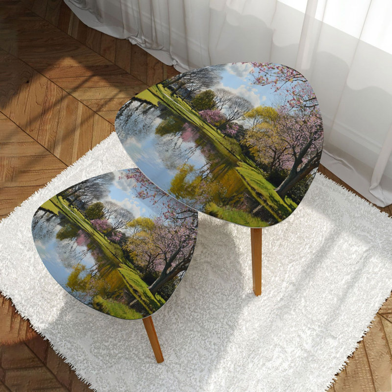 Ensemble de 2 tables basses gigognes Triangle
