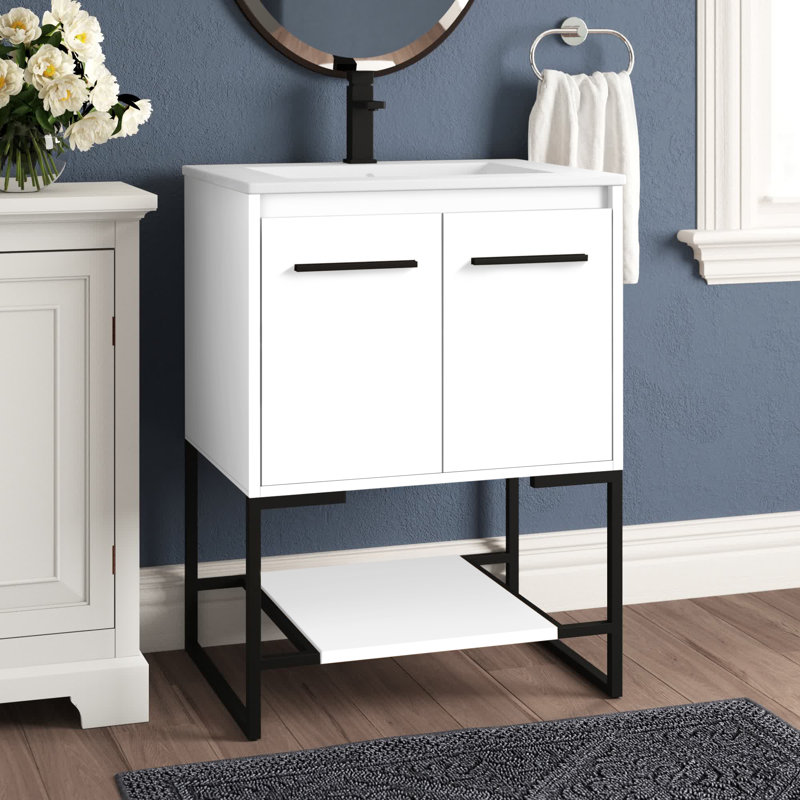 Ensemble de meuble-lavabo simple 24 po Gerard, Blanc