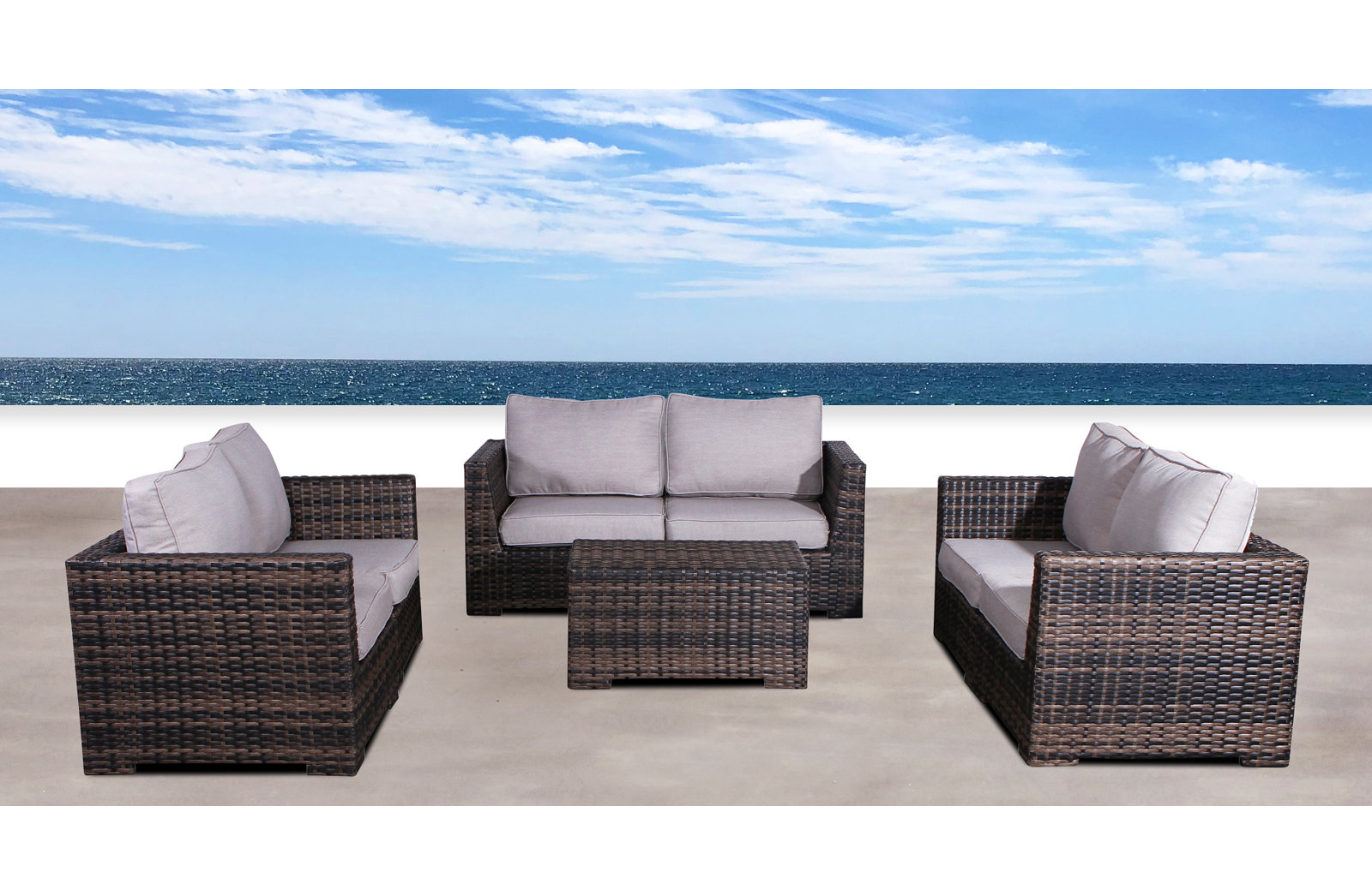 McDougal 6-Person Patio Seating Group, Espresso